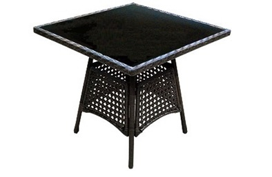 Стол обеденный со стеклом GARDA искусственный ротанг, алюминий в ассортименте Фото 3