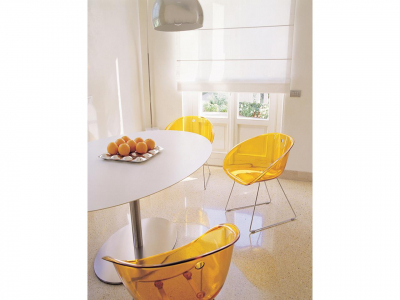 Кресло прозрачное на полозьях PEDRALI Gliss сталь, поликарбонат желтый Фото 4