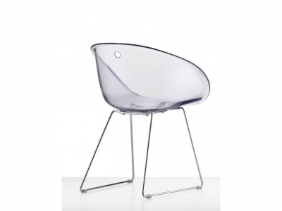 Кресло прозрачное на полозьях PEDRALI Gliss сталь, поликарбонат прозрачный Фото 7