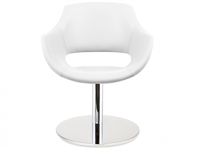 Кресло вращающееся с обивкой PAPATYA Opal-MD сталь, пластик, кожа белый Фото 1