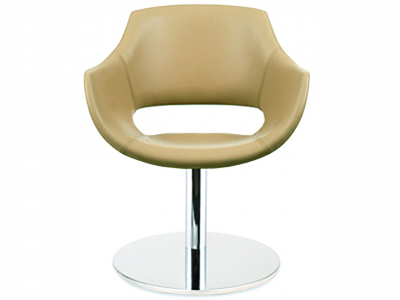 Кресло вращающееся с обивкой PAPATYA Opal MD сталь, поликарбонат, кожа ореховый Фото 1