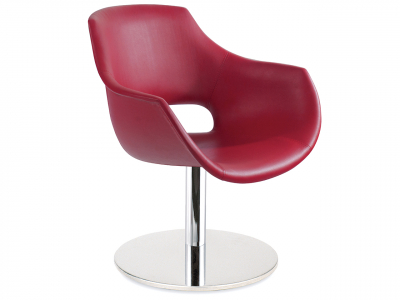 Кресло вращающееся с обивкой PAPATYA Opal-MD сталь, пластик, кожа бордовый Фото 1