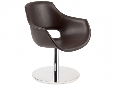 Кресло вращающееся с обивкой PAPATYA Opal-MD сталь, пластик, кожа коричневый Фото 1