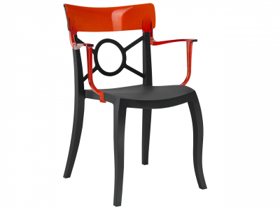 Кресло пластиковое PAPATYA Opera-K стеклопластик, поликарбонат черный, красный Фото 1