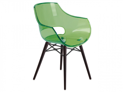 Кресло прозрачное PAPATYA Opal Wox Beech бук, поликарбонат венге, зеленый Фото 4