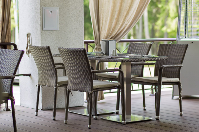 Комплект плетеной мебели на 2 персоны 4SIS Ачиано алюминий, искусственный ротанг серо-коричневый Фото 9