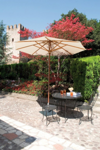 Зонт профессиональный Ø3 м Scolaro Palladio Standard дерево ироко, акрил натуральный, слоновая кость Фото 7