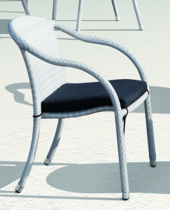 Кресло плетеное с подушкой JOYGARDEN Lotus алюминий, искусственный ротанг белый Фото 2