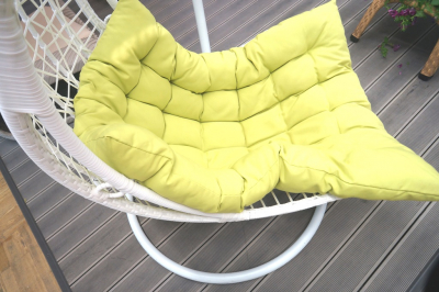Кресло плетеное подвесное 4SIS Виши алюминий, искусственный ротанг, ткань белый Фото 6