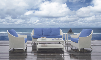 Кресло плетеное с подушками Skyline Design Malta алюминий, искусственный ротанг, sunbrella белый, бежевый Фото 9
