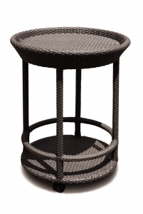 Стол плетеный сервировочный Skyline Design Cally алюминий, искусственный ротанг темно-серый Фото 1