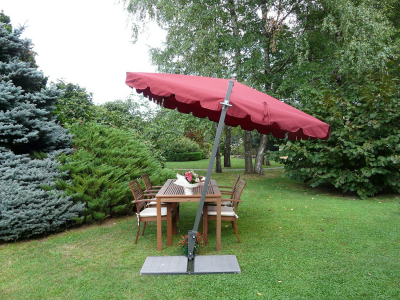 Зонт садовый с поворотной рамой Maffei Allegro алюминий, дралон бордовый Фото 3