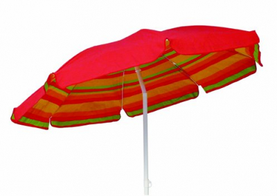 Пляжный круглый зонт с поворотной рамой Maffei сталь, хлопок красный Фото 1
