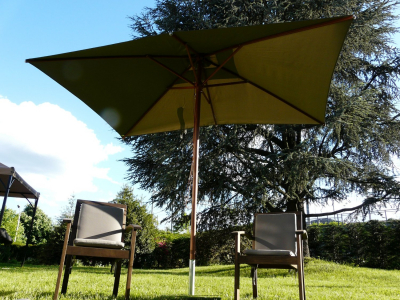 Зонт садовый Maffei Timbers дерево, полиэстер серо-коричневый Фото 1