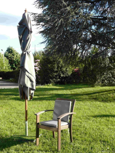 Зонт садовый Maffei Timbers дерево, полиэстер серо-коричневый Фото 4