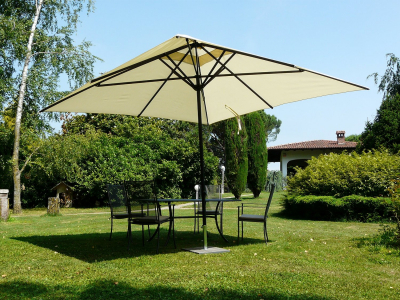 Зонт садовый телескопический Maffei Kronos алюминий, полиэстер слоновая кость Фото 1