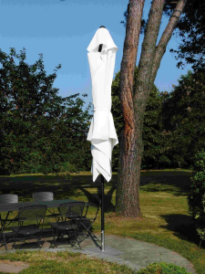 Зонт садовый телескопический Maffei Kronos алюминий, полиэстер белый Фото 4