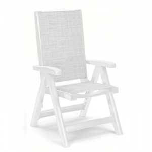 Кресло пластиковое складное SCAB GIARDINO Esmeralda tex пластик белый, серый Фото 1