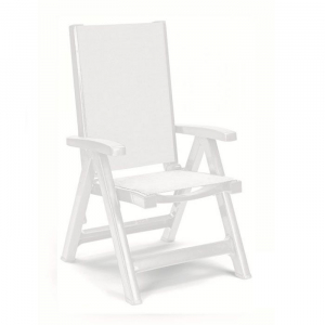 Кресло пластиковое складное SCAB GIARDINO Esmeralda tex пластик белый Фото 1