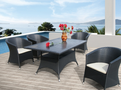 Комплект плетеной мебели JOYGARDEN Ibiza алюминий, искусственный ротанг черный Фото 1