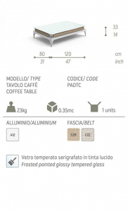 Комплект дизайнерской мебели PAD Talenti алюминий, ткань белый Фото 8