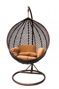 Кресло плетеное подвесное KVIMOL KM-0002 сталь, искусственный ротанг коричневый Фото 3
