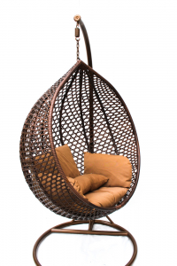 Кресло плетеное подвесное KVIMOL KM-0002 сталь, искусственный ротанг коричневый Фото 4