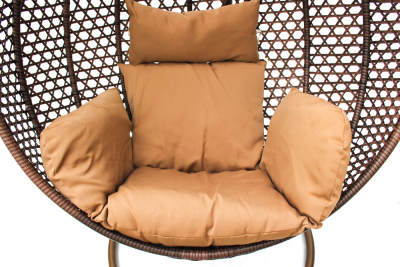 Кресло плетеное подвесное KVIMOL KM-0002 сталь, искусственный ротанг коричневый Фото 7