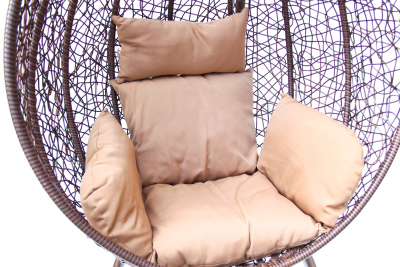 Кресло плетеное подвесное KVIMOL KM-0001 сталь, искусственный ротанг коричневый Фото 6