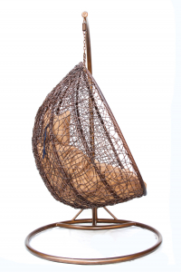 Кресло плетеное подвесное KVIMOL КМ-1016 сталь, искусственный ротанг коричневый Фото 2