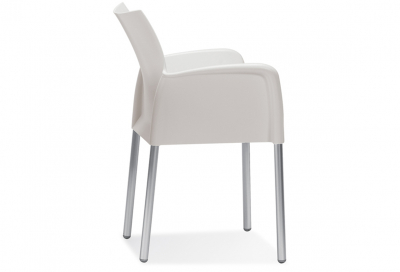 Кресло пластиковое PEDRALI Ice алюминий, стеклопластик бежевый Фото 4
