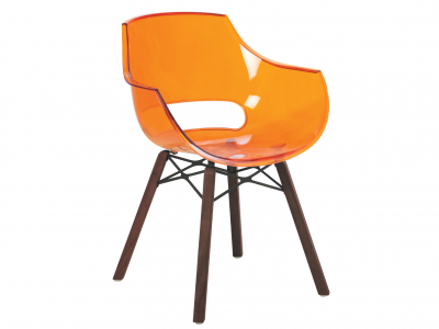 Кресло прозрачное PAPATYA Opal Wox Iroko ироко, пластик натуральный, оранжевый Фото 1