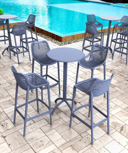 Стол пластиковый барный Siesta Contract Octopus Bar сталь, пластик темно-серый Фото 6