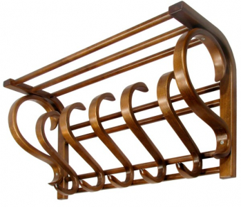 Настенная вешалка Мебелик В 5Н массив, гнутоклееный шпон темно-коричневый Фото 1