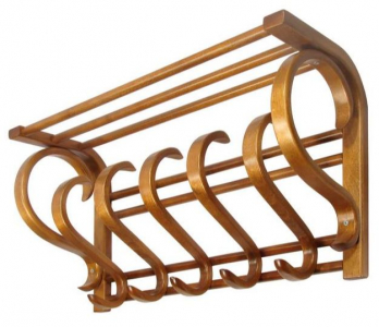 Настенная вешалка Мебелик В 5Н массив, гнутоклееный шпон средне-коричневый Фото 1