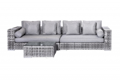 Комплект модульной плетеной мебели 4SIS Канти алюминий, искусственный ротанг светло-серый Фото 3