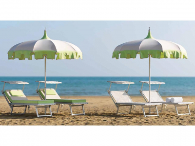Зонт пляжный профессиональный Crema Pagoda алюминий, акрил Фото 5