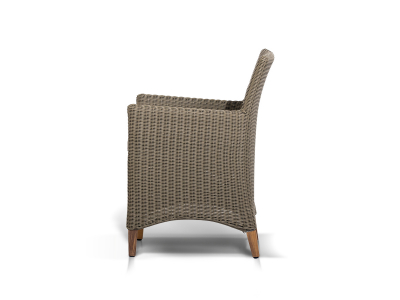 Кресло плетеное 4SIS Пестум алюминий, тик, искусственный ротанг, ткань светло-серый Фото 3