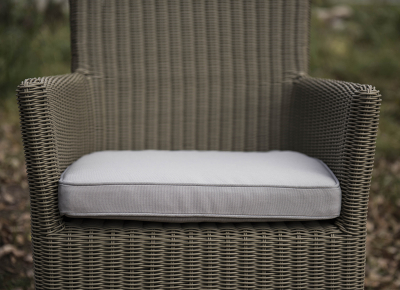 Кресло плетеное 4SIS Пестум алюминий, тик, искусственный ротанг, ткань светло-серый Фото 5