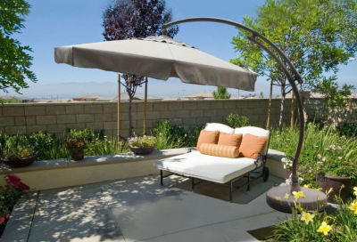 Зонт квадратный с боковой опорой Sun Garden дралон бежевый Фото 1