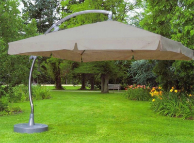 Зонт квадратный с боковой опорой Sun Garden дралон бежевый Фото 2