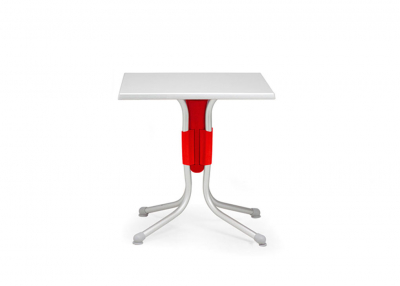 Стол пластиковый обеденный Nardi DurelTop Polo алюминий, полипропилен красный, серый Фото 1