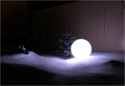 Шар пластиковый светящийся LED Minge полиэтилен белый Фото 4