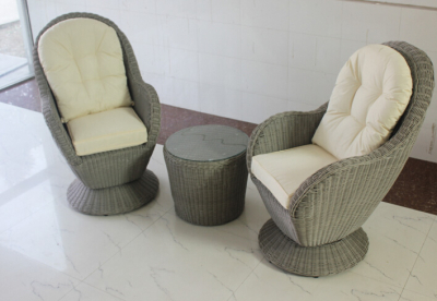 Комплект плетеной мебели KVIMOL KM-0207 алюминий, искусственный ротанг серый, светло-бежевый Фото 1