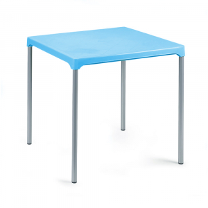 Стол квадратный пластиковый GARDEN RATTAN алюминий, полипропилен светло-голубой Фото 1