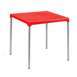 Стол квадратный пластиковый GARDEN RATTAN алюминий, полипропилен красный Фото 1