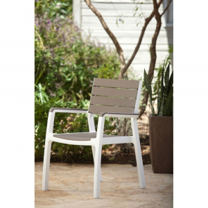 Кресло пластиковое Keter Harmony полипропилен белый, капучино Фото 2