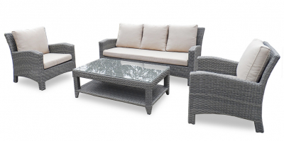 Комплект плетеной мебели JOYGARDEN Grace алюминий, искусственный ротанг серый Фото 2