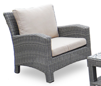 Кресло плетеное с подушкой JOYGARDEN Grace алюминий, искусственный ротанг серый Фото 3