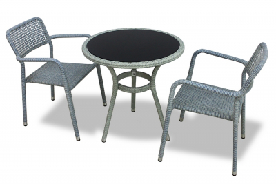 Комплект плетеной мебели JOYGARDEN Lotus алюминий, искусственный ротанг светло-серый Фото 2